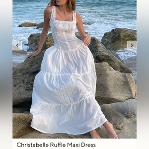 Frankies Bikinis Christabelle Ruffle Maxi Dress - White